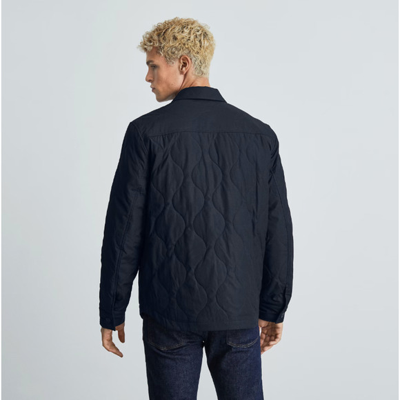Everlane Mens The ReNew Quilted Liner Shirt Jacket Small Navy Blue Shacket NWT - Picture 4 of 9